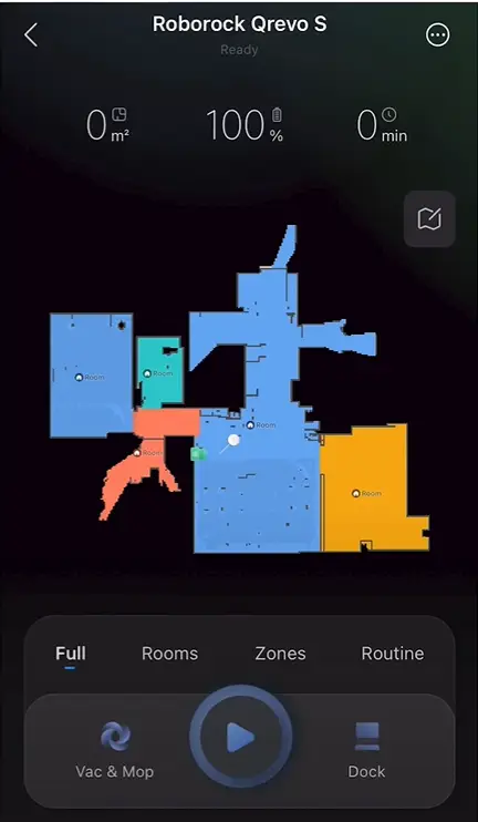 l'Application du Roborock Qrevo S