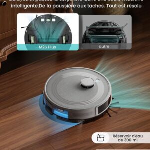Lefant M2S Plus, robot aspirateur laveur avec station pour animaux