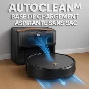 EZICLEAN I-Bot Z5, robot aspirateur laveur avec station au quotidien
