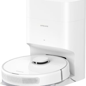 dreame D10 Plus Gen 2 Robot Aspirateur Laveur avec Vidange Automatique Poussière, Stocke jusqu'à 90 Jours de Poussière, Navigation LiDAR, Aspiration 6000Pa Tapis et Poils d'animaux, Batterie 285 Min