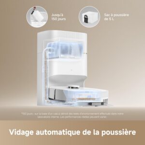 Dreame D20 Pro Plus, robot aspirateur laveur avec station pour animaux