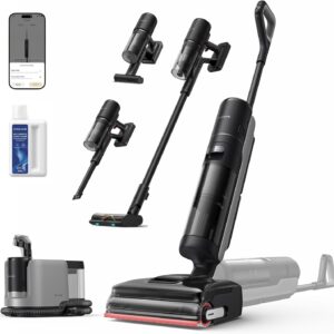 dreame H15 Mix Aspirateur Laveur 7-en-1, Bras robotique IA, Nettoyage des Bords Triple, 23 000 Pa, Solution à Rapport Intelligent, Lavage de la Brosse à l'eau à 100 °C, séchage 5 Min à 90 °C, à Plat