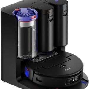 Dyson Spot+Scrub™ AI, aspirateur robot laveur sec et humide, rouleau humide auto-nettoyant, 4× puissance d’aspiration sur tapis, vidage automatique, élimination des taches par IA (Noir/Bleu)