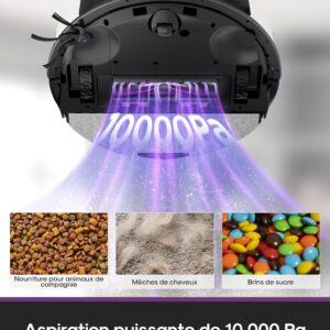EUREKA E20 Evo Plus, robot aspirateur laveur avec station pour tapis