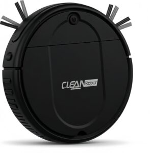 Générique Aspirateur Robot,Aspirateur Robot Laveur sans Fil, Nettoyage Automatique Intelligent des Sols, Rotation 360°, Silencieux, Puissance 2000Pa, Autonomie 100min, pour Chambres et Cuisines, Noir