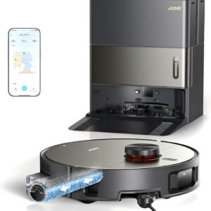 JONR 20000 Pa X9 Pro Rouleau Aspirateur Robot, équipé du Rouleau lavant Roller, autolavage continu du Rouleau avec Eau fraîche, Nettoyage à Eau et Chaude (40-75℃), détection d'obstacles IA. (M)