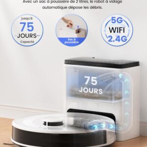 Lefant M2 Plus, robot aspirateur laveur avec station pour poils d&rsquo;animaux