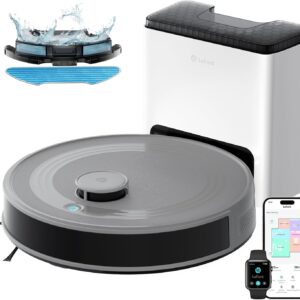 Lefant M2S Plus Aspirateur Robot Laveur avec Station, 10000Pa Aspirateur, Vidange Automatique, Évitement d'obstacles, 240min, Idéal pour Les Poils d'animaux Tapis Sols Durs, Connecté avec Alexa/App