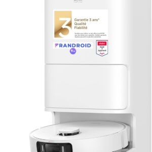 Mova Robot aspirateur et Laveur à vidage Auto E40 Ultra avec Aspiration de 19 000 Pa, Technologie de Lavage MaxiReach, Brosse latérale Anti-nœuds, Base Tout-en-Un, 75 Jours de Nettoyage Autonome