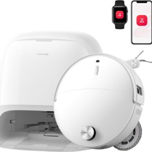roborock Qrevo Curv 2 Pro Robot Aspirateur Laveur avec Station 3.0, 25000 Pa, Lavage à l'eau Chaude à 100 °C, Double Anti-enchevêtrements, Évitement d'obstacles et Navigation Améliorés, 7,98cm Mince