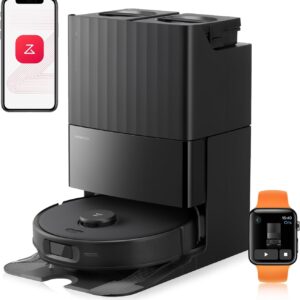 roborock Qrevo Edge S5A Aspirateur Robot 18500 Pa, Robot Aspirateur Laveur avec Double Système Anti-Enchevétrements, DuoDivide Brosse & FlexiArm Serpillière, ChÃssis AdaptiLift. Lavage à l'eau Chaude