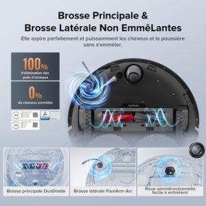 Roborock Qrevo Edge S5A, robot aspirateur laveur à eau chaude autonome