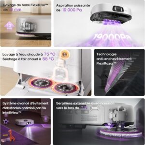 EUREKA J15 Ultra Gen2, robot aspirateur laveur avec station soignée