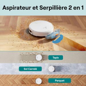 SereneLife robot aspirateur laveur 3 en 1 pour l&rsquo;entretien courant