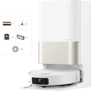 DREAME X50 Ultra Complete Robot Aspirateur Avec Station, 20000 Pa, 6 cm d'Escalade, 89 mm Fin, Brosse Latérale Extensible Et Serpillière, Nettoyage À 80°C, Brosse Double et Brosses Latérales Amovibles