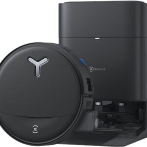 ECOVACS DEEBOT T80S Omni Robot Aspirateur Laveur, 24 800 Pa, OZMO Roller 2.0, ZeroTangle 3.0, Triple Lift, Lavage Patin 40 à 75 °C, Séchage à l'Air Chaud, Noir
