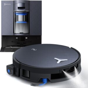 ECOVACS X12 OmniCyclone Aspirateur Robot, Blast, 22 000 Pa, pré-Dissolution des Taches FocusJet, PowerBoost, OZMO Roller 3.0, Rouleau Extensible et Qui se lève, vidage Automatique PureCyclone 2.0