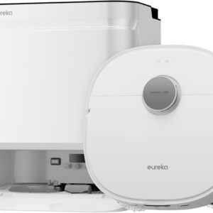 Eureka J15 Ultra Gen2 Robot Aspirateur Laveur avec Station, 19000Pa Ultra Aspiration, Lavage 75°C Eau Chaude, ScrubExtend 135° pour Coins, FlexiRazor Anti-Cheveux 99%, IA 150+ Objets, Carte 3D