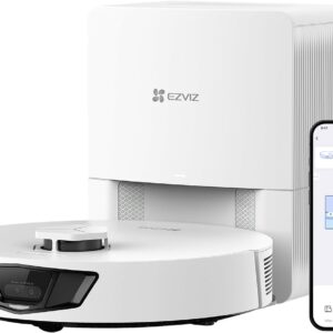 EZVIZ Aspirateur Robot Laveur de Sols 3 en 1, Aspiration 13 000 Pa, Navigation LiDAR, Évitement 125+Obstacles, Sac à Poussière de 4L, MopExtra & MopVibra,Tapis et Poils d'animaux 300 m², RE7 Edge