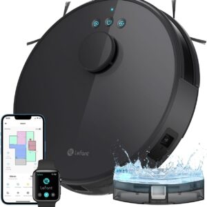Lefant Robot Aspirateur Laveur 2 en 1, Super Aspiration 5500Pa, Navigation LDS, Cartographie, Zones Virtuelles, Aspirateur Robot Connecté par Alexa/APP/WiFi, Idéal pour Poils Animaux, Tapis Sols Durs