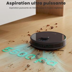 Lefant M1 robot aspirateur laveur, pertinent pour tapis et poils animaux