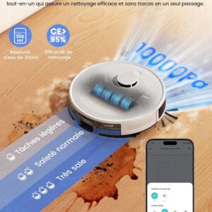 Lefant M2S Pro, robot aspirateur laveur avec station pour poils d&rsquo;animaux