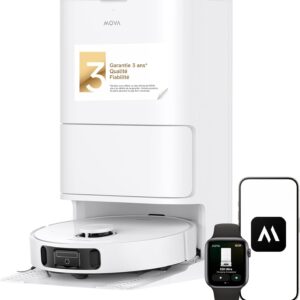 MOVA E30 Ultra Robot Aspirateur Laveur avec Vidage Automatique, Nettoyage Automatique des Serpillières, Technologie RoboSwing, Levage des Serpillières à 10,5 mm, Aspiration de 7 000 Pa