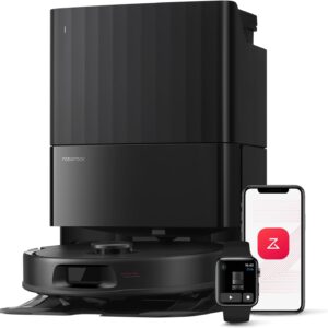 roborock QV 35A Aspirateur Robot Laveur, 8000Pa HyperForce, Station Multifonctionnelle, Serpillière Rotative 200 TR/Min & Relevable 10mm, Anti-enchevêtrement, Évitement d'obstacles, Cartographie, APP