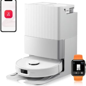 roborock Qrevo Edge S5A Aspirateur Robot 18500 Pa, Robot Aspirateur Laveur avec Double Système Anti-Enchevétrements, DuoDivide Brosse & FlexiArm Serpillière, ChÃssis AdaptiLift. Lavage à l'eau Chaude