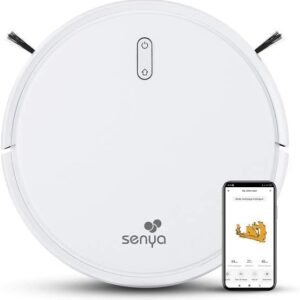 Senya aspirateur Robot Laveur My Little Robot SYCN-VC009, connecté en WiFi et Programmable Via Application/télécommande, 2000Pa, 120mins pour Tapis et sols durs, Silencieux