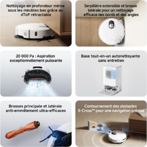 Xiaomi Robot Vacuum 5, robot aspirateur laveur a eau chaude complet