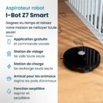 EZICLEAN I-Bot Z7 Smart, robot aspirateur laveur avec station discret