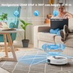 OKP L6, robot aspirateur laveur compact pour sols durs et poils animaux