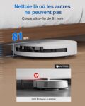 ECOVACS T50 Pro Omni, robot aspirateur laveur a eau chaude bien automatise